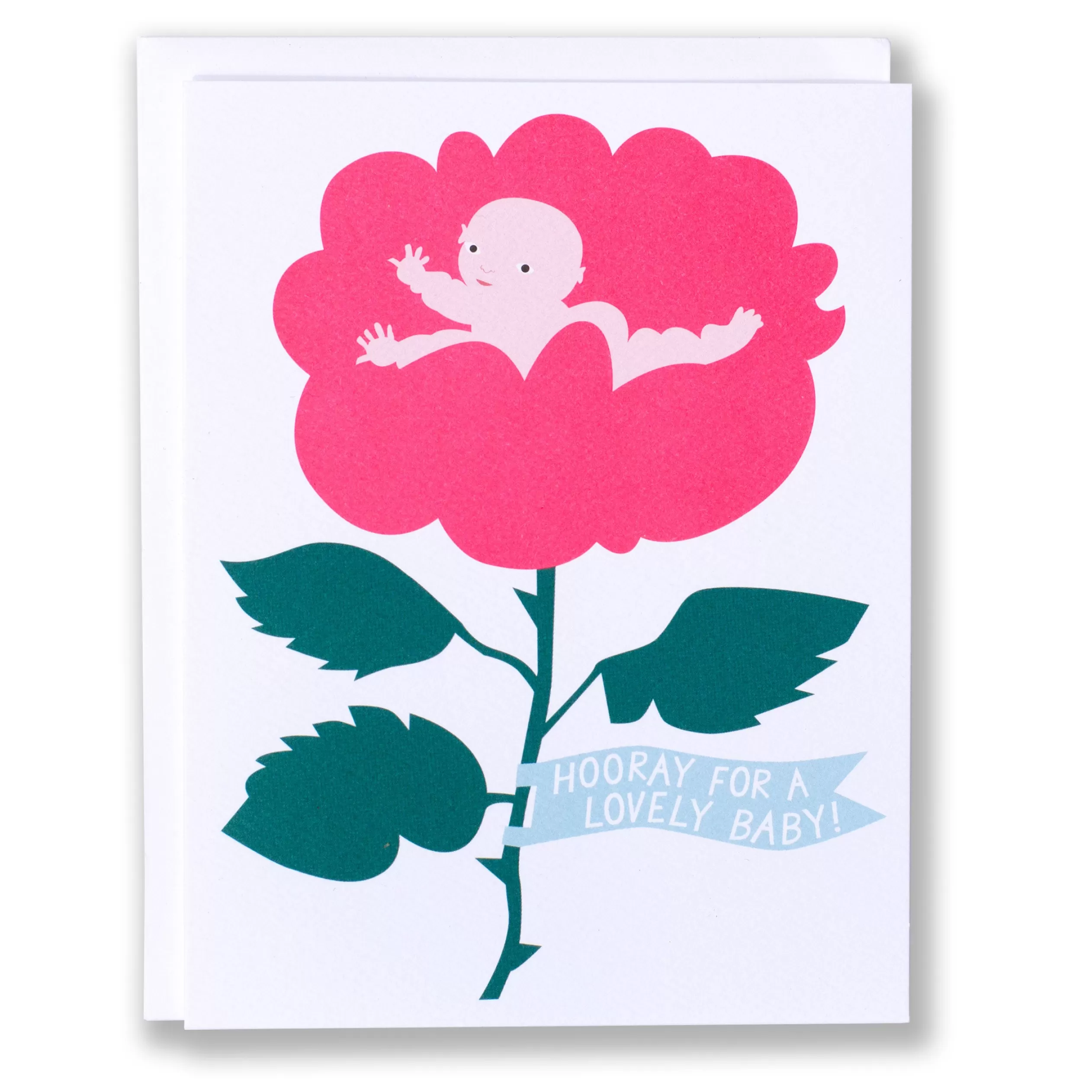 Hooray For A Lovely Baby Bloom Note Card<Banquet Workshop New