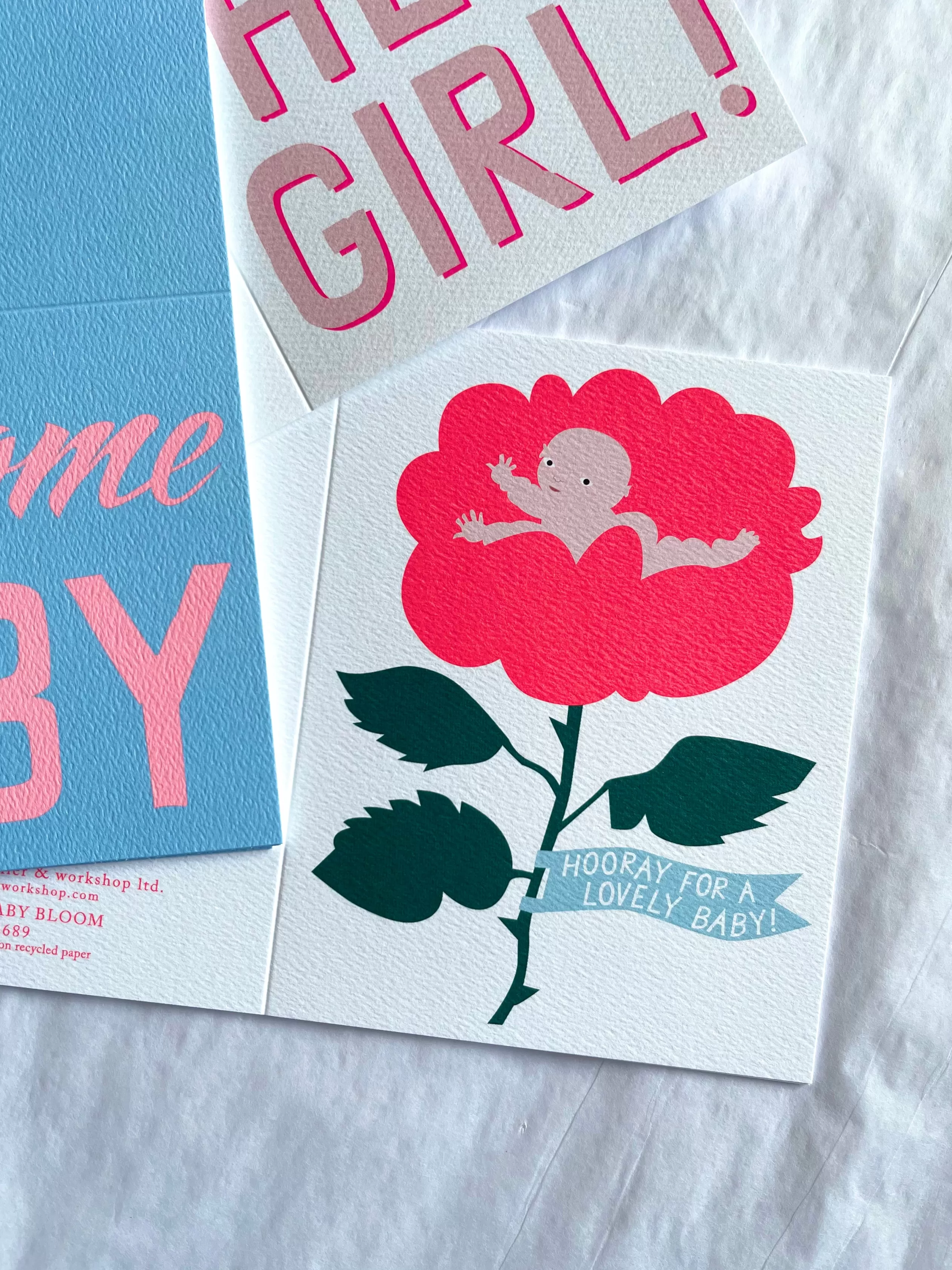 Hooray For A Lovely Baby Bloom Note Card<Banquet Workshop New